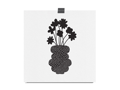 Plant Vase art black black and white flowers illustration plant plant illustration plant vase print texture vase
