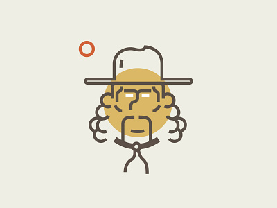 Outlaw cowboy cowboy hat desert design face illustration linework man outlaw southwest southwestern sun thick lines west western
