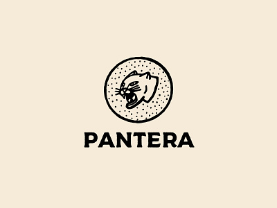 Pantera big cat black brand brand design design drawing emblem hand drawn hand drawn logo icon illustration logo logo design pantera panther procreate simple