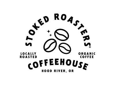 Stoked Badge badge badge design beans branding coffee coffee design coffeehouse design lockup logo sparkle sticker stoked stoked roasters