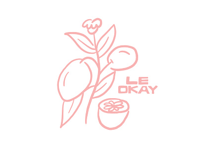 LE-OKAY brand branding design drawing gestural handdrawn handmade illustration lemon lemons logo plant texture type vector