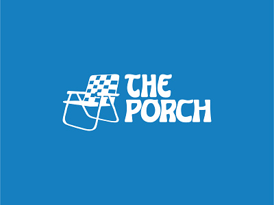 The Porch Logo blue brand brand design branding chair coffee design coffee shop design illustration logo logo design porch portland oregon the porch type vector