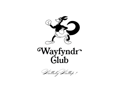 Wallaby Wallop black and white boxing character design drawing hand-drawn illustration logo merch merch design type vector wallaby wallop