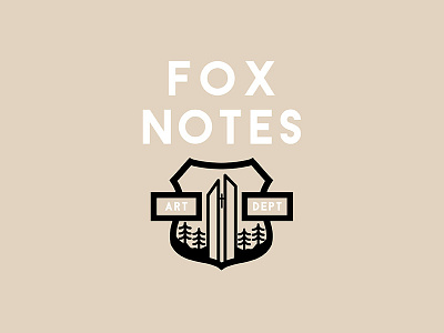 Fox Notes badge design illustration logo