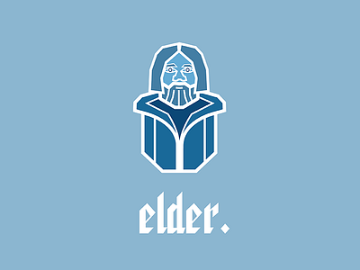 elder. blue design illustration logo type