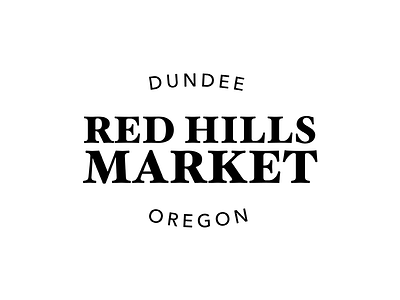 Red Hills arrangement badge design logo market type wordmark