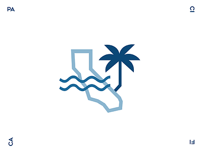 Pacifica branding california design illustration logo pacifica palmtree waves
