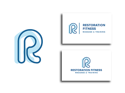 Restoration Fitness business card design fitness icon logo symbol wordmark