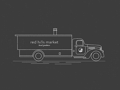 Red Hills Truck design illustration international kb7 line art mono weight redhills truck