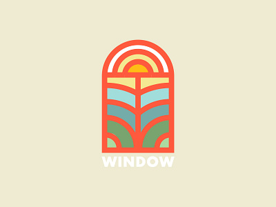 Through the Window color design illustration thick lines window