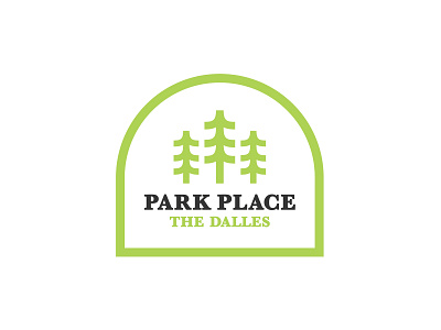 Park Place badge design green logo neighborhood oregon park place the dalles trees