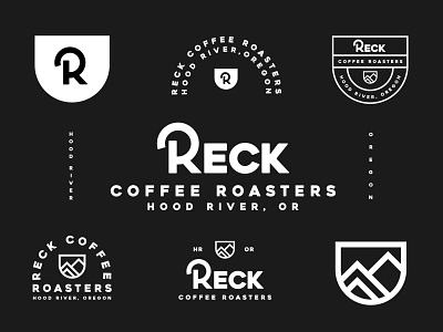 Reck Logo Sheet brand coffee coffee brand coffee roasters hood river identity logo oregon reck roast roaster