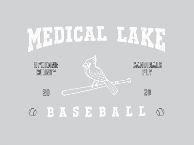 Medical Lake Bsbl baseball cardinal cardinals high school illustration medical lake spokane sports type washington