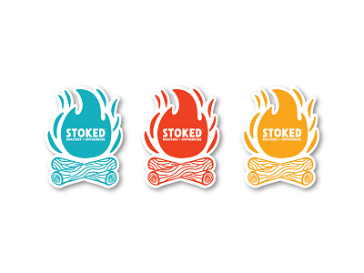 Stoked Flame Stickers campfire coffee diecut flame sticker sticker design stickermule stickers stoke stoked stoked roasters