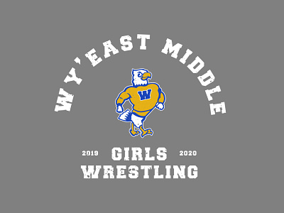 WyEast Wrestling athletic eagle girls wrestling illustration mascot tshirt design wrestling wyeast