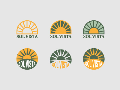 Sol Vista Logo brand branding design gold green logo sol sol vista sun vista yellow