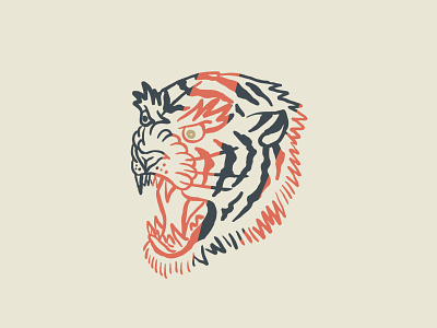 Tiger Blood animal design fierce hand drawn illustration tiger tiger head tiger logo tiger stripes
