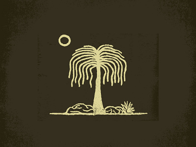 Squiggly Tree desert desert scene illustration palm sand scene squiggly stamp sun texture tree willow