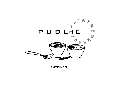 Coffee Cupping black and white coffee coffee cupping coffee cups coffee shop cups design flavor handtype illustration public rough type design wednesday