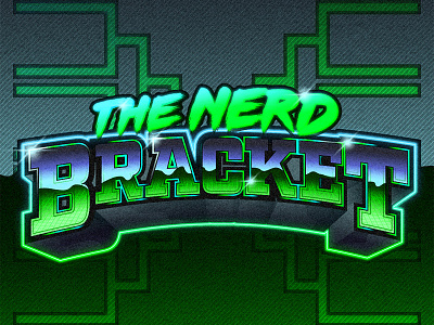 The Nerd Bracket Logo 80s bracket grid logo nerd podcast signal noise