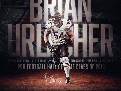 Brian Urlacher HOF bears chicago bears football nfl smsports sports design