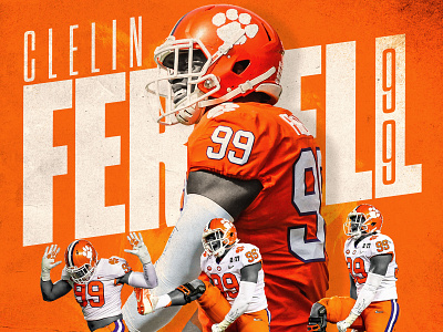 Clelin Ferrell clemson college football football orange sports design tigers