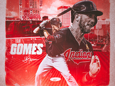 Yan Gomes baseball indians mlb sports design