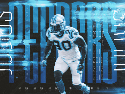 Julius Peppers athlete carolina panthers fontaid football glitch nfl panthers sports design