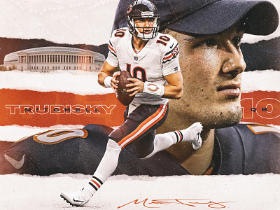 Mitchell Trubisky athlete bears chicago football nfl solider field sports sports design