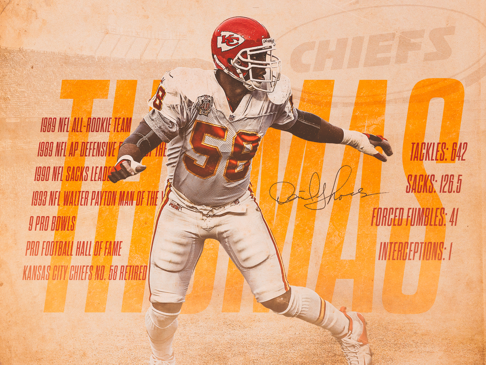 Derrick Thomas Home Jersey | Poster