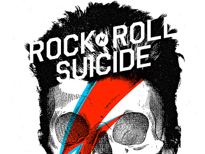Rock n Roll Suicide bolt bowie hair lightning music rock skull