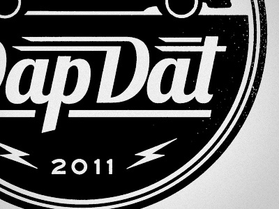 Dap Dat Detail 1 color airshp austin black car eboz lightning bolt logo script t shirt typography