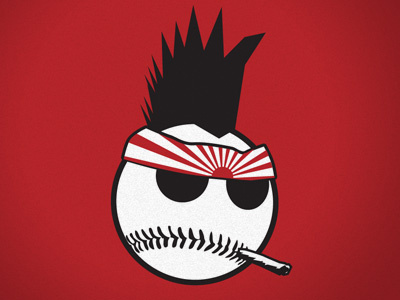 Mohawks Logo eboz logo red softball sports team