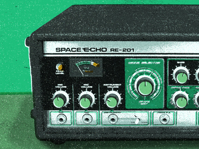 Space Echo! airshp austin evanbozarth gear gigposter green knobs mint music poster