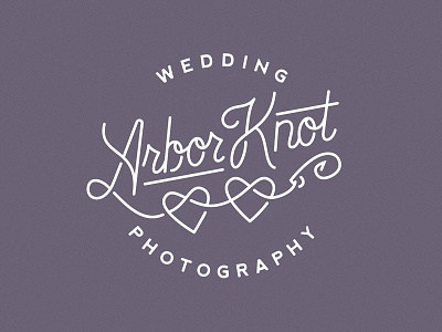 Arbor Knot Logo heart hook know line script type wedding