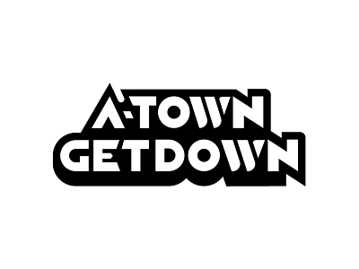 A-Town GetDown Logo 70s austin funk logo music outline retro