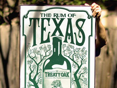 SXSW Rock Poster for Treaty Oak Distilling airshp austin bozarth green liquor music photo poster rock rum sxsw tree