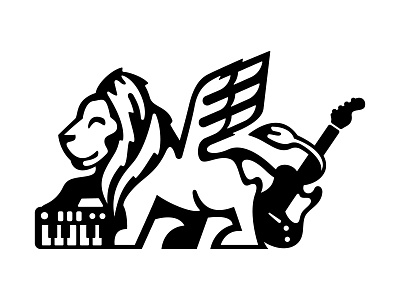 One Lion Band 1 color animal austin guitar keyboard leo lion lion logo mane mark synth wings