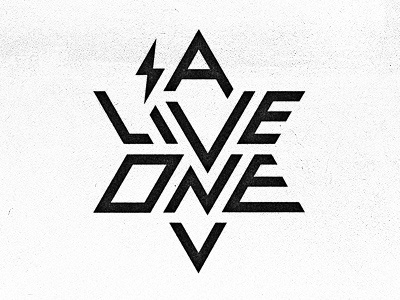 Logo in progress - A Live One airshp austin bolt evan bozarth grunge music star type