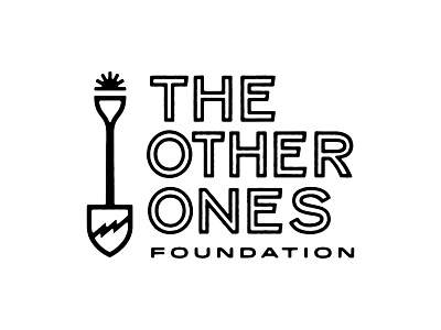 The Other Ones Foundation Logo airshp austin bolt identity logo outline type shovel spade texas