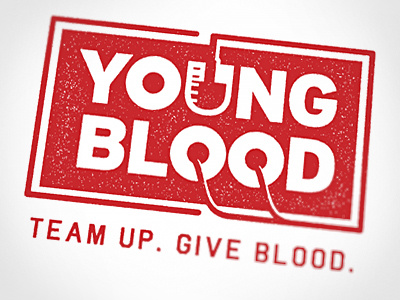 Young Blood Logo austin blood charity evan bozarth highschool kids logo red texas