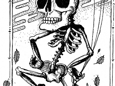 Never Stop 2012 airshp drawing eboz ink micron skeleton skull stipple