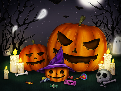 Halloween book character children ghost halloween holiday illustration illustrator night photoshop