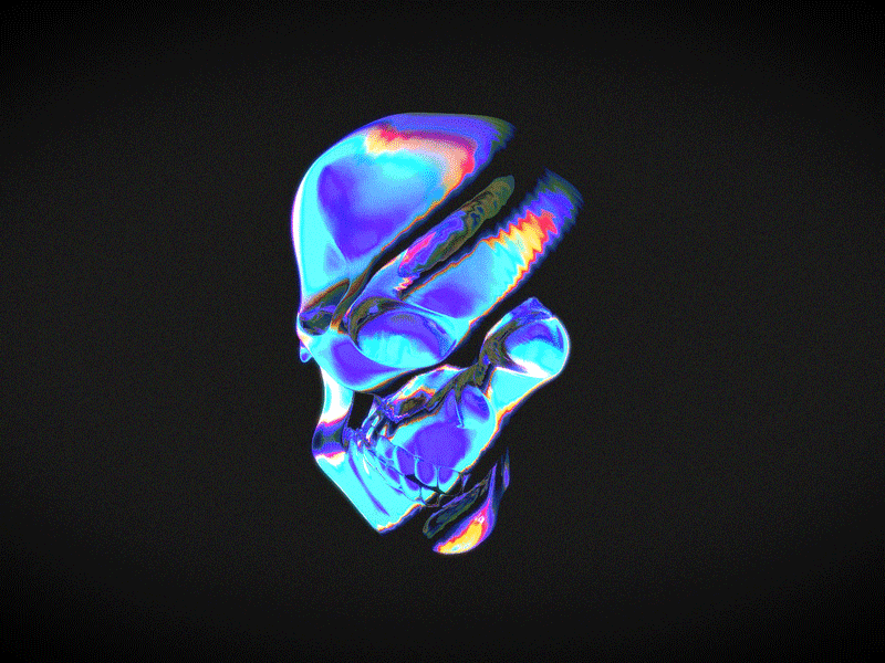 Iridescent Skull 3d aftereffects animation c4d cinema4d gif gradient holographic iridescent motion motion design motion graphics skeleton skull spooky