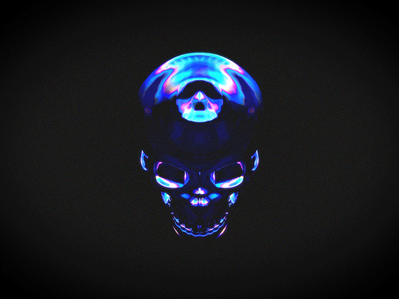 Iridescent Skull - Ripple 3d aftereffects animation c4d cinema4d gif gradient holographic iridescent looping mograph motion motion design motion graphics skeleton skull spooky