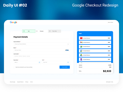 Daily UI #02 Google Checkout Redesign