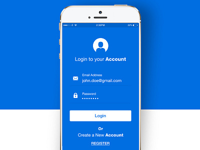 Login Screen Design blue design ios iphone login mobile ui ui design