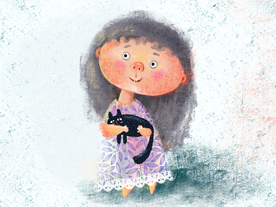 Illustration for a book about a little curious girl