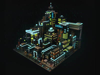 Future city magicavoxel ps