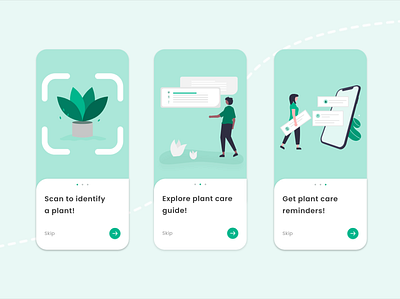 Plant Identifier App Onboarding🌱 app design identifier onboarding plant ui vector